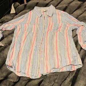 #352 Striped Button-Up Shirt